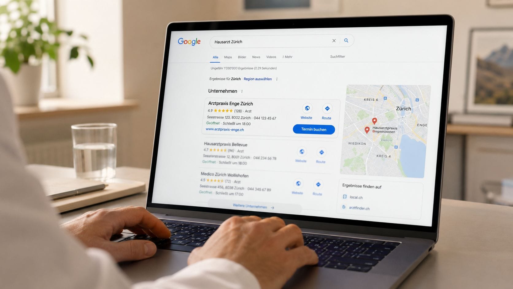 SEO Arztpraxis Schweiz – Ärztin gewinnt Neupatienten über Google-Sichtbarkeit